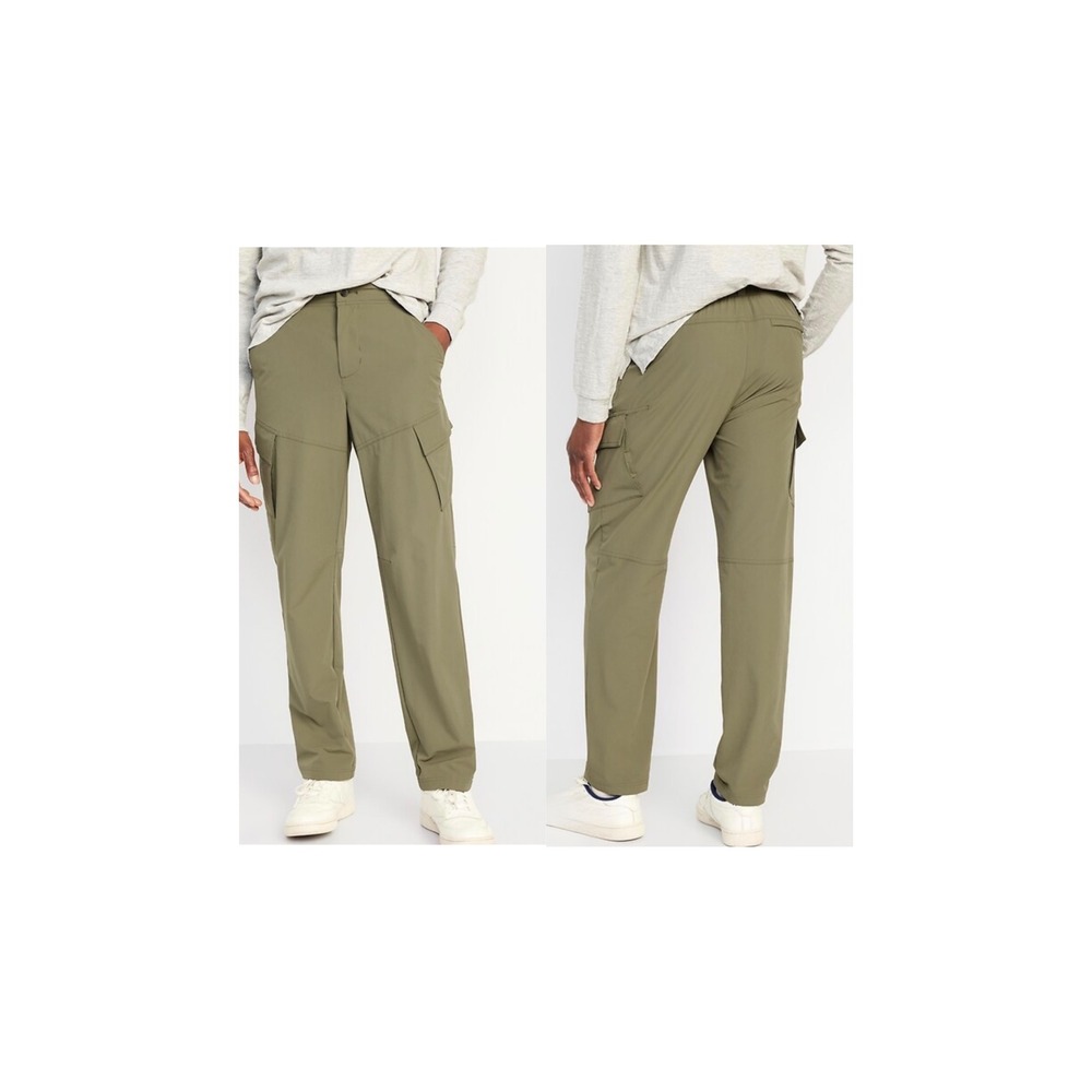 Old Navy Go-Dry Cargo Pants Mens Small Olive Green Breathable Hiking Activewear
